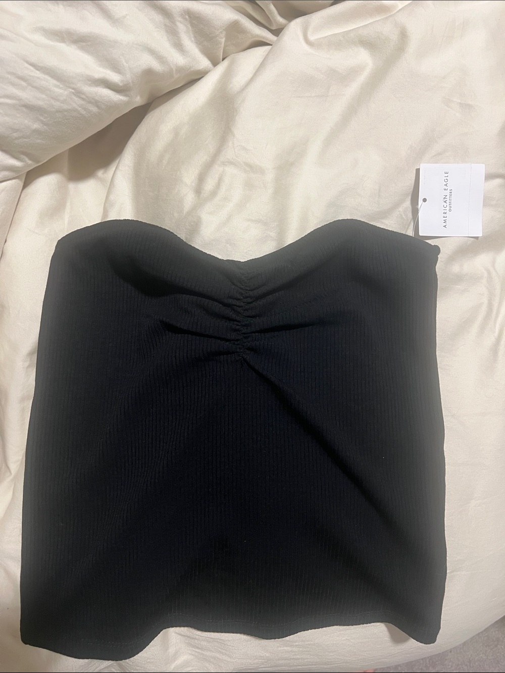 NWT! Black Strapless Sweetheart Ribbed Tube Top